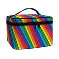 Curved Rainbow Pattern Print Travel Makeup Bag