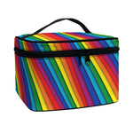 Curved Rainbow Pattern Print Travel Makeup Bag