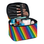 Curved Rainbow Pattern Print Travel Makeup Bag