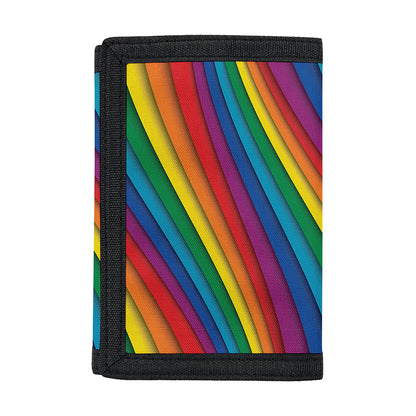 Curved Rainbow Pattern Print Trifold Wallet