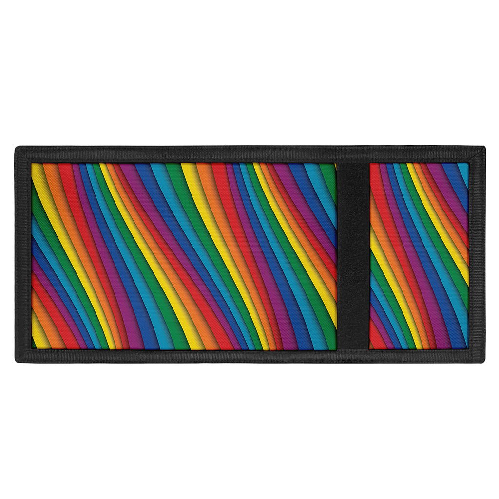Curved Rainbow Pattern Print Trifold Wallet