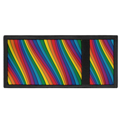 Curved Rainbow Pattern Print Trifold Wallet