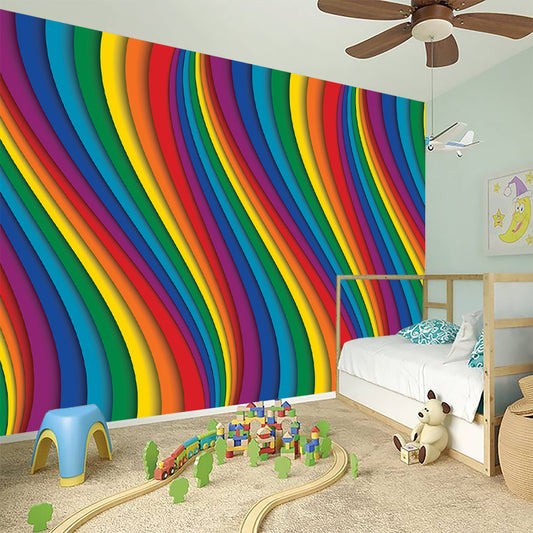 Curved Rainbow Pattern Print Wall Sticker