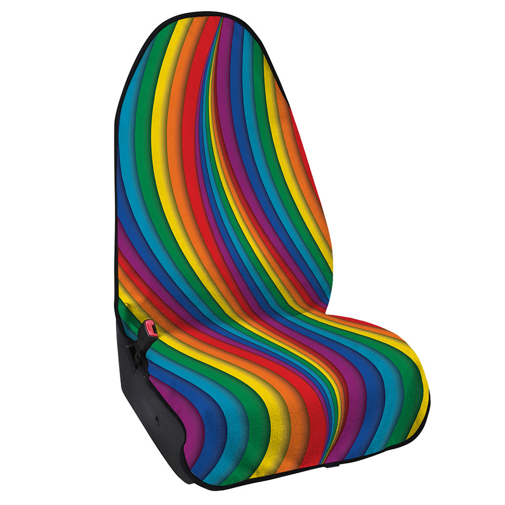 Curved Rainbow Pattern Print Waterproof Car Seat Cover