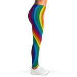 Curved Rainbow Pattern Print Women's Leggings