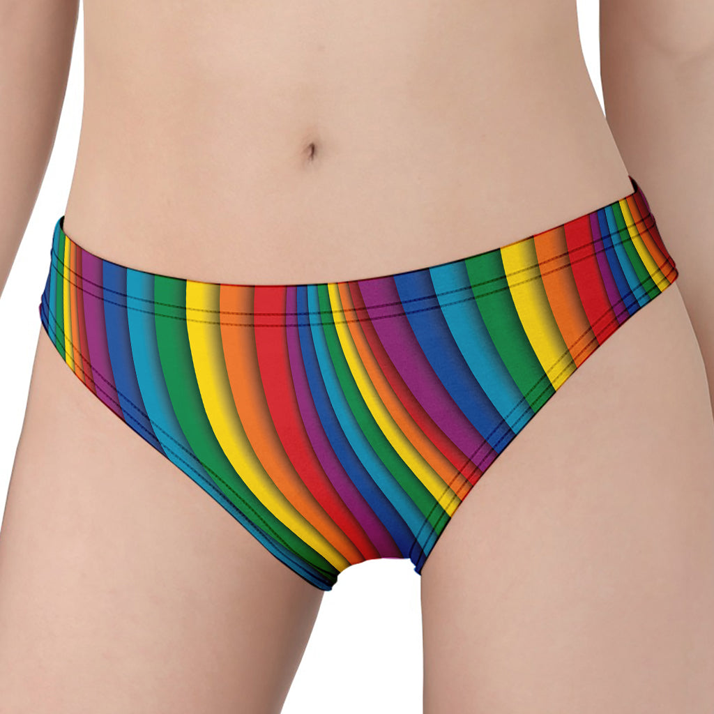 Curved Rainbow Pattern Print Women's Panties