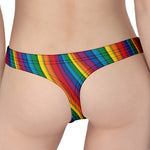 Curved Rainbow Pattern Print Women's Thong