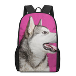 Cute Alaskan Malamute Print 17 Inch Backpack