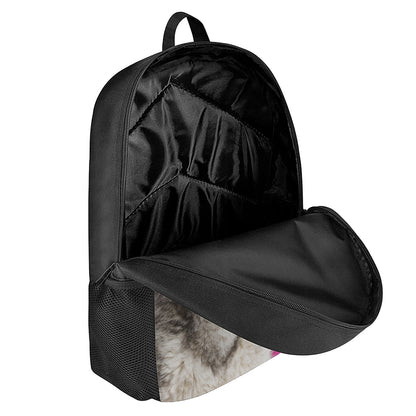 Cute Alaskan Malamute Print 17 Inch Backpack