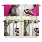 Cute Alaskan Malamute Print 3 Piece Kitchen Curtains