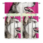 Cute Alaskan Malamute Print 3 Piece Kitchen Curtains