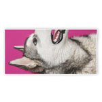 Cute Alaskan Malamute Print Beach Towel