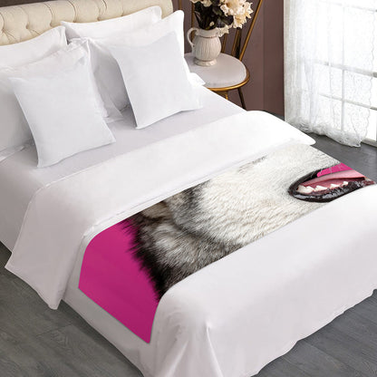Cute Alaskan Malamute Print Bed Runner