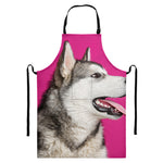 Cute Alaskan Malamute Print Bib Apron With Pocket