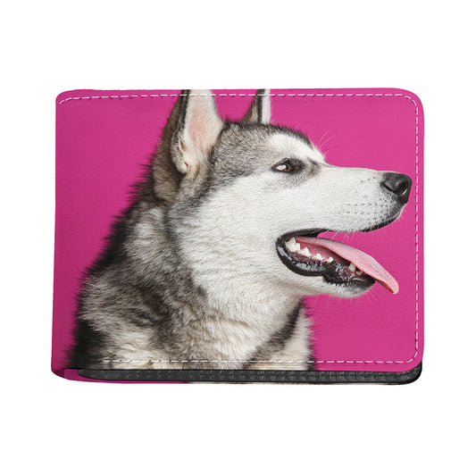 Cute Alaskan Malamute Print Bifold Wallet