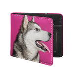 Cute Alaskan Malamute Print Bifold Wallet