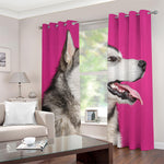 Cute Alaskan Malamute Print Blackout Grommet Curtains