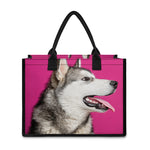Cute Alaskan Malamute Print Canvas Tote Bag