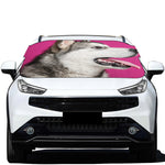 Cute Alaskan Malamute Print Car Windshield Snow Cover