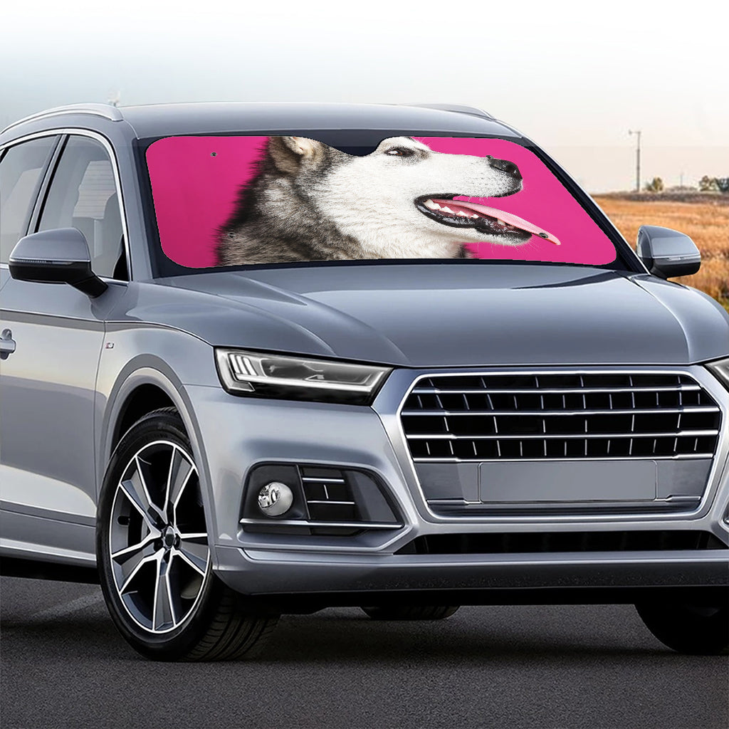 Cute Alaskan Malamute Print Car Windshield Sun Shade