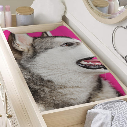 Cute Alaskan Malamute Print Changing Pad Cover