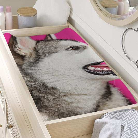 Cute Alaskan Malamute Print Changing Pad Cover