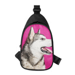 Cute Alaskan Malamute Print Chest Bag