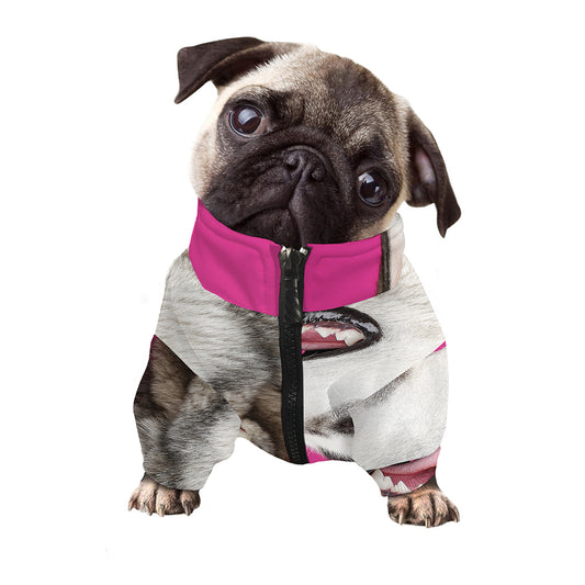 Cute Alaskan Malamute Print Dog Zip Up Jacket