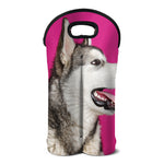 Cute Alaskan Malamute Print Double Neoprene Wine Tote