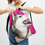 Cute Alaskan Malamute Print Drawstring Backpack