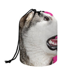 Cute Alaskan Malamute Print Drawstring Makeup Bag