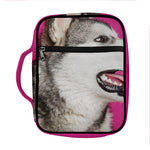 Cute Alaskan Malamute Print Front Pocket Bible Bag