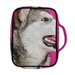 Cute Alaskan Malamute Print Front Pocket Bible Bag