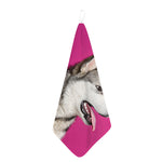 Cute Alaskan Malamute Print Hand Towel