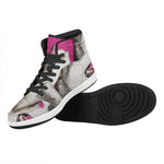 Cute Alaskan Malamute Print High Top Leather Sneakers