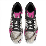 Cute Alaskan Malamute Print High Top Leather Sneakers