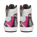 Cute Alaskan Malamute Print High Top Leather Sneakers