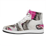 Cute Alaskan Malamute Print High Top Leather Sneakers