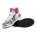 Cute Alaskan Malamute Print High Top Leather Sneakers