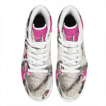 Cute Alaskan Malamute Print High Top Leather Sneakers
