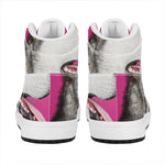 Cute Alaskan Malamute Print High Top Leather Sneakers