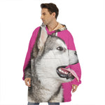 Cute Alaskan Malamute Print Hoodie Blanket