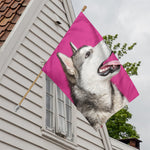 Cute Alaskan Malamute Print House Flag