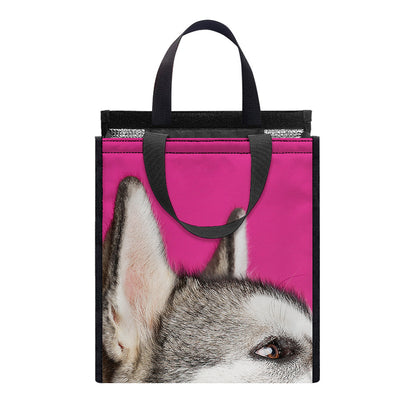 Cute Alaskan Malamute Print Insulated Lunch Tote
