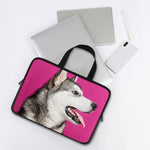 Cute Alaskan Malamute Print Laptop Sleeve With Handle