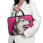 Cute Alaskan Malamute Print Laptop Sleeve With Handle
