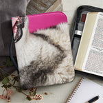 Cute Alaskan Malamute Print Leather Bible Cover
