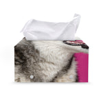 Cute Alaskan Malamute Print Leather Tissue Box Cover