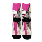Cute Alaskan Malamute Print Long Socks