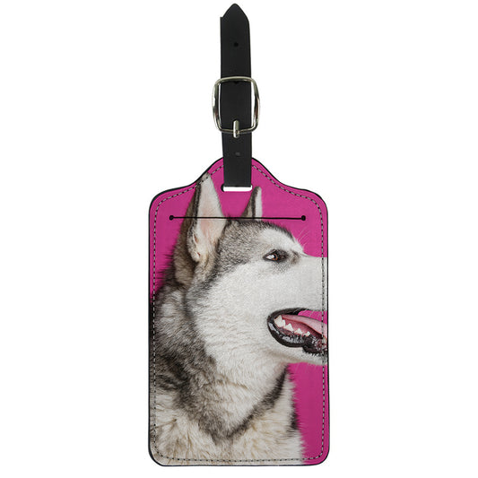 Cute Alaskan Malamute Print Luggage Tag